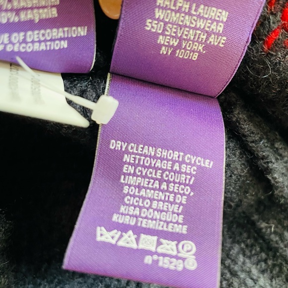 Ralph Lauren 100% cashmere SMALL Purple Label USA Flag Knit Sweater in Navy - Picture 13 of 14